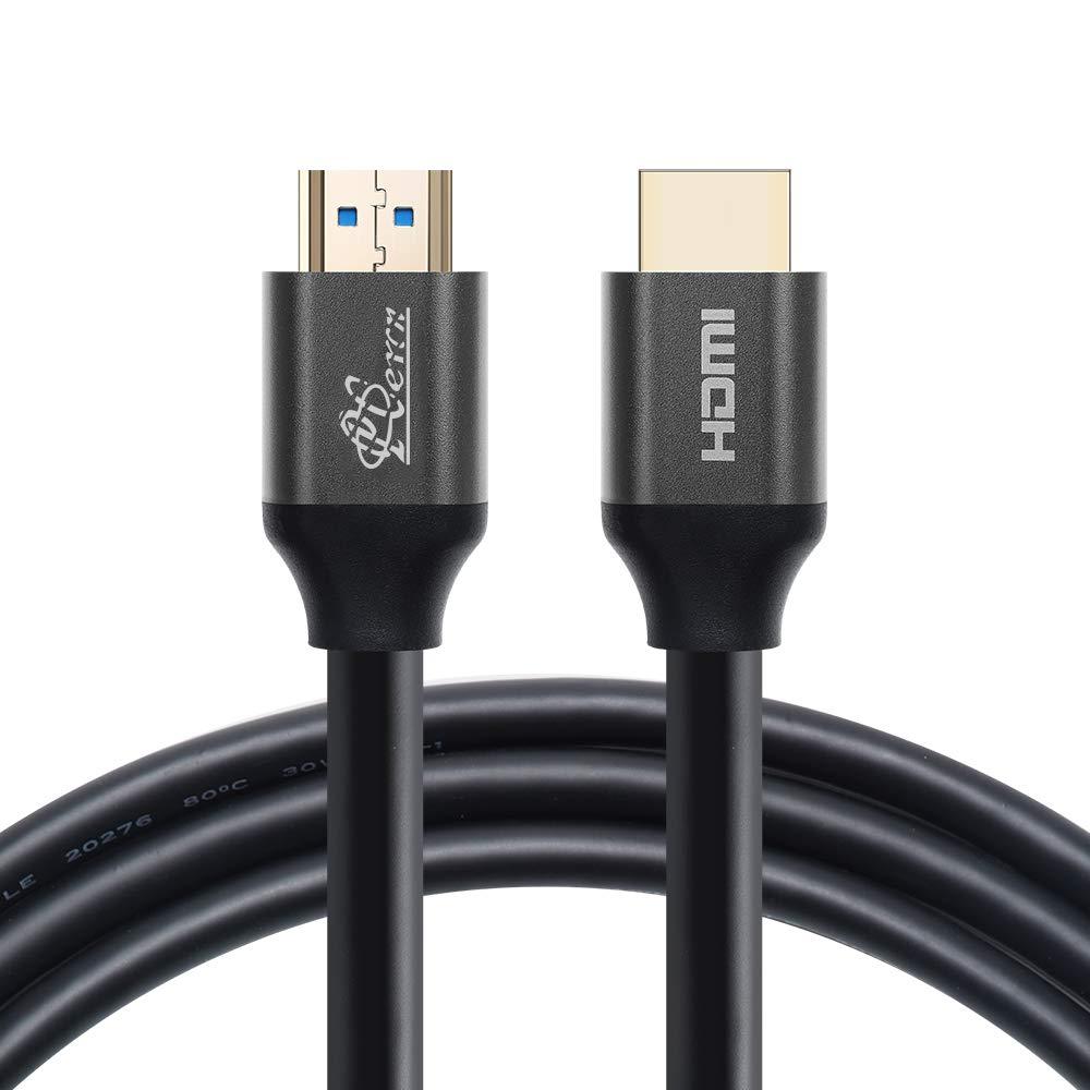 4K HDMI Cable 3.3ft, PCERCN 18Gbps High Speed HDMI 2.0 Cable, 4K HDR, HDCP 2.2/1.4, 3D, 2160P, Ethernet - 30 AWG Copper Core, Audio Return(ARC) Compatible UHD TV, Blu-ray, PS4/3, Monitor -Black 3.3 Feet Black