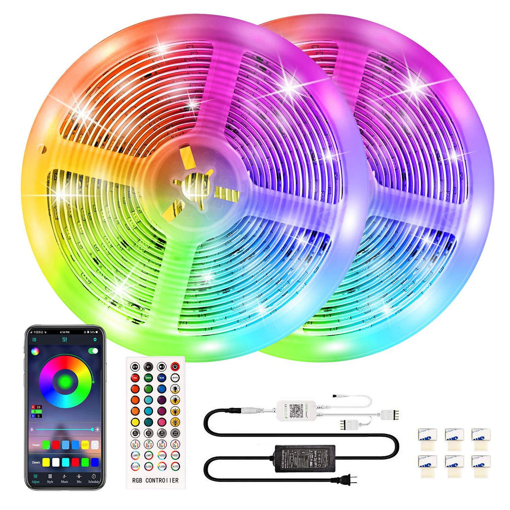 [AUSTRALIA] - Bluetooth Led Strip Lights 32.8ft Color Changing RGB Light Strips Music Sync, 300 LEDs SMD 5050 APP Controlled Neon Strip Light for Bedroom TV Gaming Room Party 