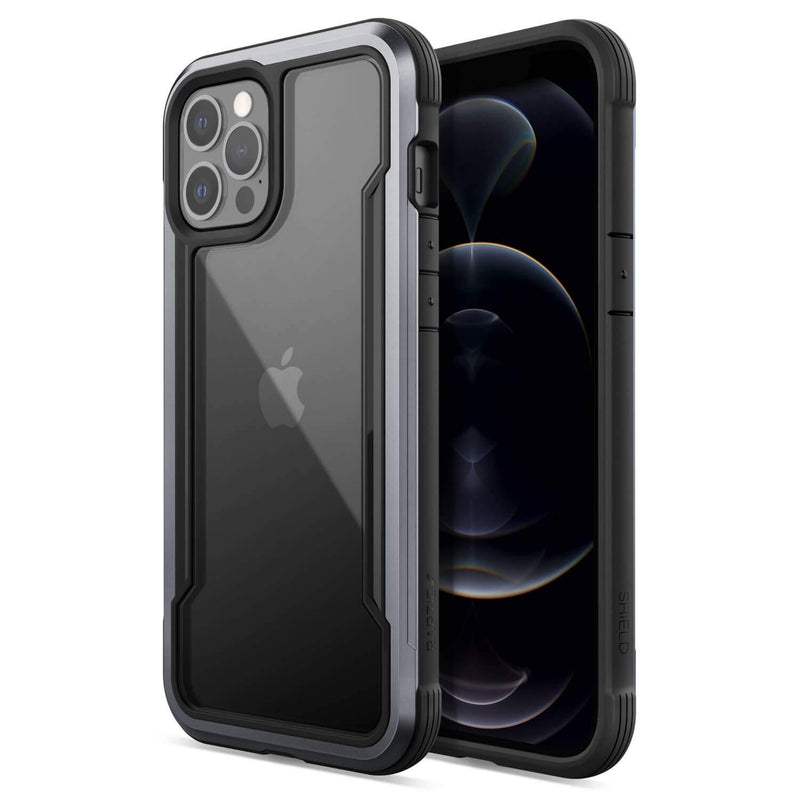 Raptic Shield Case Compatible with iPhone 12 Pro Max Case, Shock Absorbing Protection, Durable Aluminum Frame, 10ft Drop Tested, Fits iPhone 12 Pro Max, Black