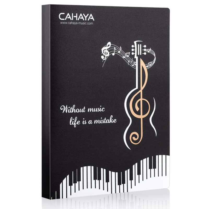 CAHAYA Sheet Music Folder Documents File Paper Storage Blank Sheet Organizer US Letter Size A4 Size 40 Pockets Black