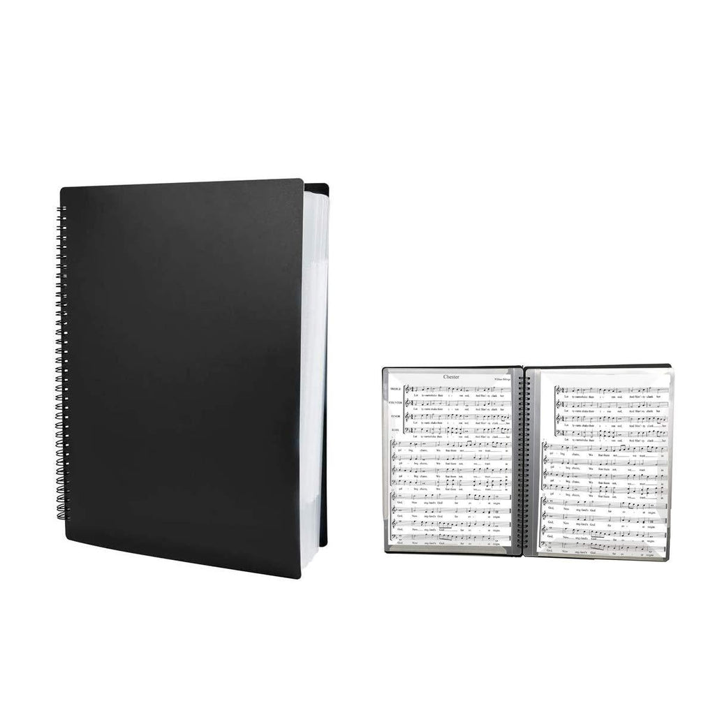 20 Pockets Sheet Music File Paper Storage Folder, GUOZI Sheet Protector Binder with Plastic Sleeves, A4 Letter Size Double Side Documents Organizer For Home Office School Music Files Kids Drawing etc.