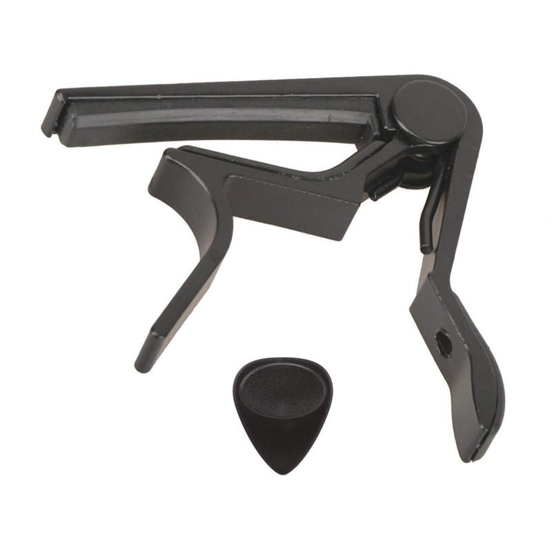 JoyBo Guitar Capo,Capo for acoustic guitar,Metal capo,6 String Single-handed Guitar Capo,Suitable for Acoustic,Classical,Electric guitar,Ukulele and Bass,With Guitar Pick Black