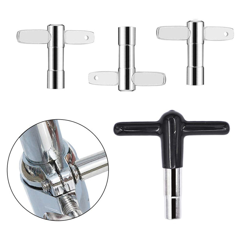 EASTROCK Drum Keys 4-pack with More Asvanced Material Rubber And Plastic Handles Drum Key,Universal Drum Tuning Key Percussion Hardware Tool With Hole(Black) 1-3 Black