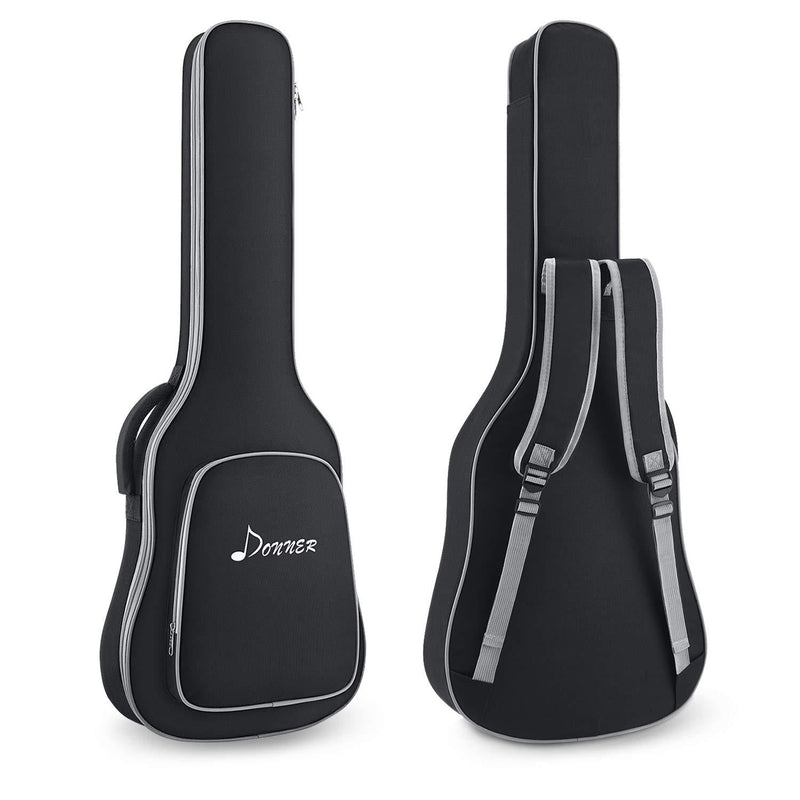 Donner 39 inch Electric Guitar Bag Gig Bag, 0.3 Inch Padded Sponge 600D Ripstop Waterproof Nylon Dustproof Soft Electric Guitar Case Adjustable Strap Black 0.3Inch Padded
