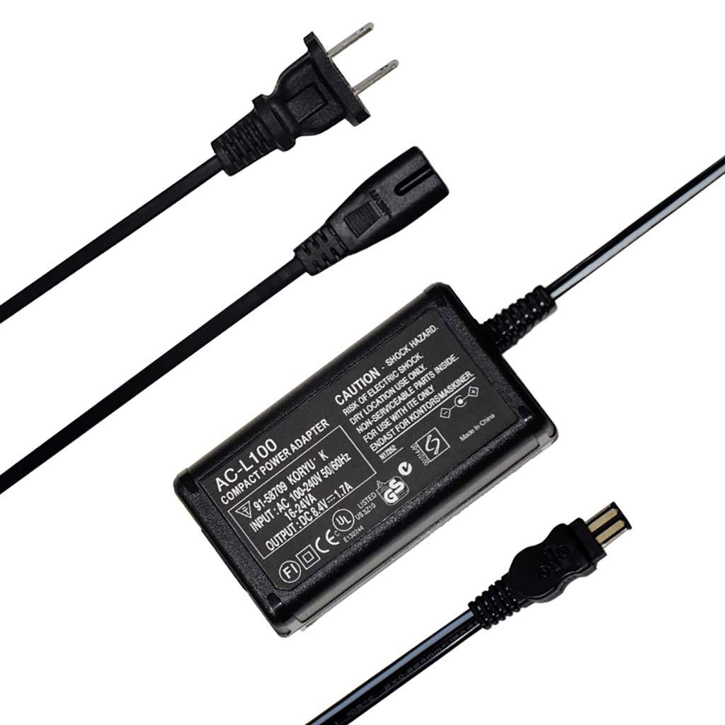AC-L100 AC Adapter Charger Works Compatible with Sony HandyCam AC-L10 AC-L15 AC-L100 CCD-TRV308 CCD-TRV318 CCD-TRV328 CCD-TRV338 DCR-TRV6 DCR-VX2100 CCD-TRV228 HDR-HC1 CCD-TRV37 Camcorder AC-L10A black