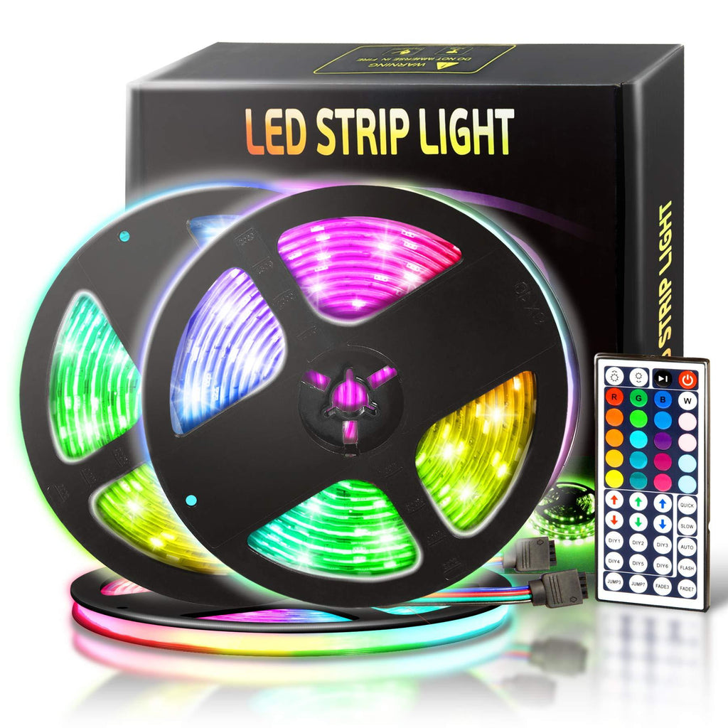 [AUSTRALIA] - Multicolor Led Light Strip Bar Party Lights 12V with 44 Key IR Remote Waterproof Flexible Strong 3M Adhesive Cutting Design Night Lights (32.8ft 5050 RGB 300 LEDs) 2 Pack 