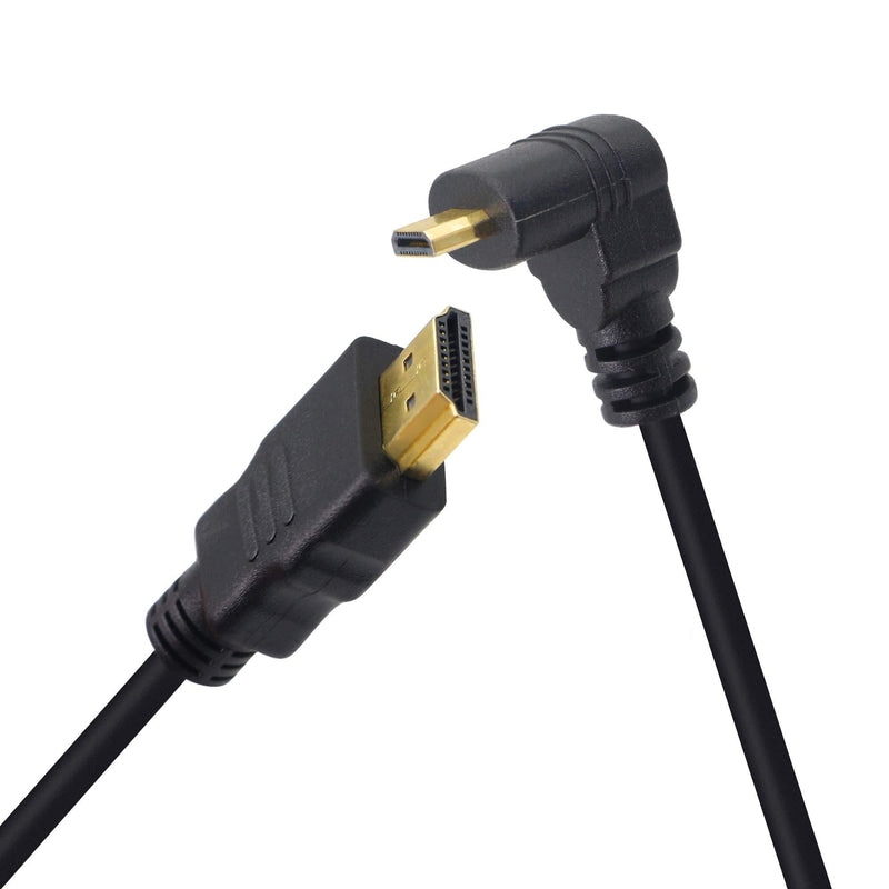 55cm Micro HDMI to HDMI YOUCHENG Male 90 Degree Angle Cable Adapter HDTV Micro HDMI Up Angle for Cell Phone & Tablet & Camera