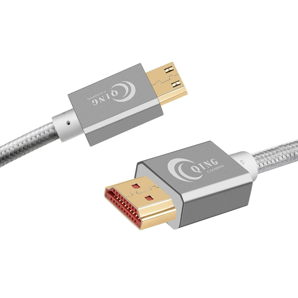 QING CAOQING Mini HDMI to HDMI Cable 3ft (Male to Male), Supports 4K, Ethernet, 3D and Audio Return 1M