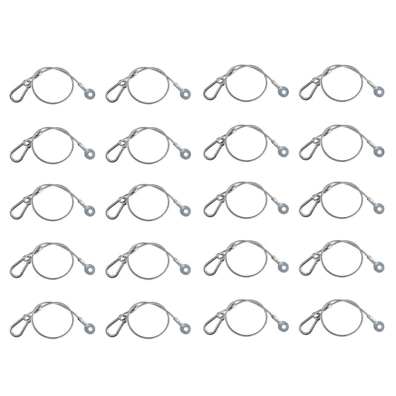 [AUSTRALIA] - 20 Pack Stage Light Safety Cables 12" Stainless Steel Ropes 66lb Load Duty Security Wire for DJ Stage Lighting Par Light Moving Head Light 