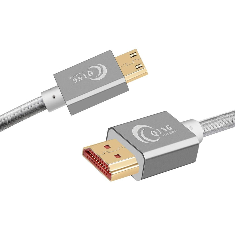 QING CAOQING Mini HDMI to HDMI Cable 10ft (Male to Male), Supports 4K, Ethernet, 3D and Audio Return 3M