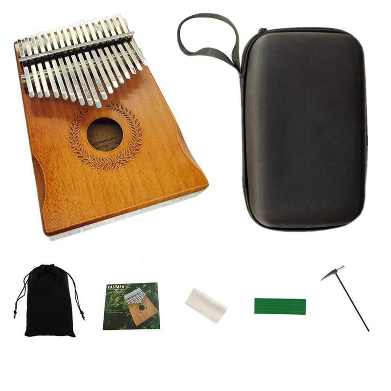 Peabownn Kalimba 17 Keys Thumb Piano Wood Finger Piano Gifts for Kids Adult Beginners Musical Instrument wheat head armrest