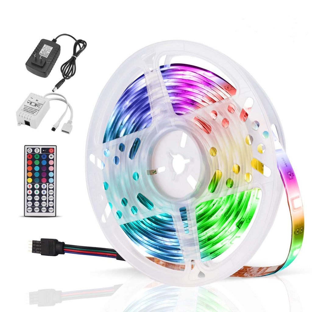 [AUSTRALIA] - LED Strip Lights,16.4ft Dimmable and Color Changing LED Light Strips,Waterproof Flexible 5050 RGB,with 44 Key Remote Controller and 12V Power Used for Bedroom Home bar TV Backlight Decoration 