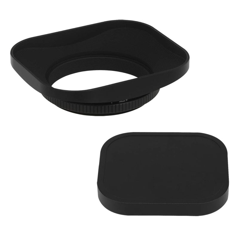 Haoge LH-B46T 46mm Square Metal Screw-in Lens Hood with Cap for Leica Summilux-M 35mm f/1.4 50mm f1.4 E46, Summarit-M 90mm f/2.5 75mm f2.5 E46, Summicron-M 28mm F2 E46, Voigtlander 35mm f/1.7 28mm f2