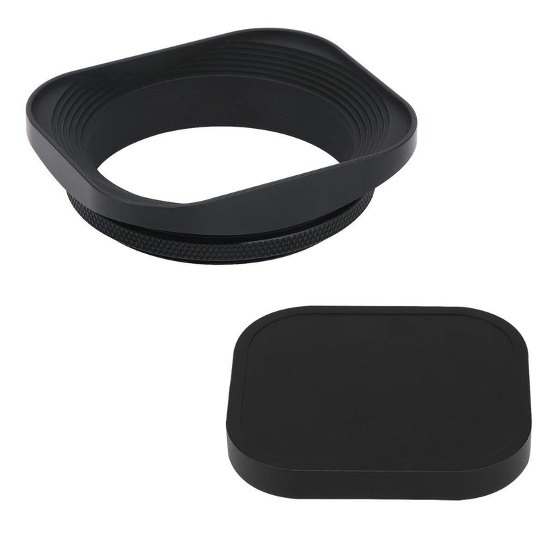 Haoge LH-B55T 55mm Square Metal Screw-in Lens Hood with Cap for Leica APO-Summicron-M 90mm f/2 ASPH E55, Summicron-R 50mm f2 E55, Summilux-R 50mm f/1.4 E55, Elmarit-R 28mm f2.8 35mm f/2.8 E55 Lens