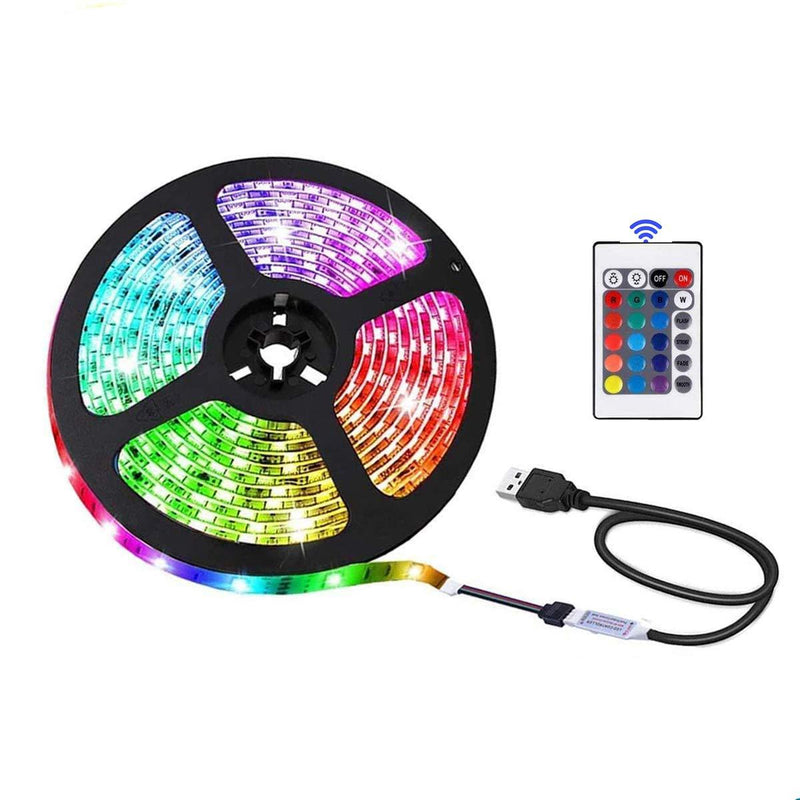 [AUSTRALIA] - USB LED Strip Lights with Remote Control,5 Volts,6.56 ft/2M,5050RGB Flexible Color,Safe and Touchable,DIY. 