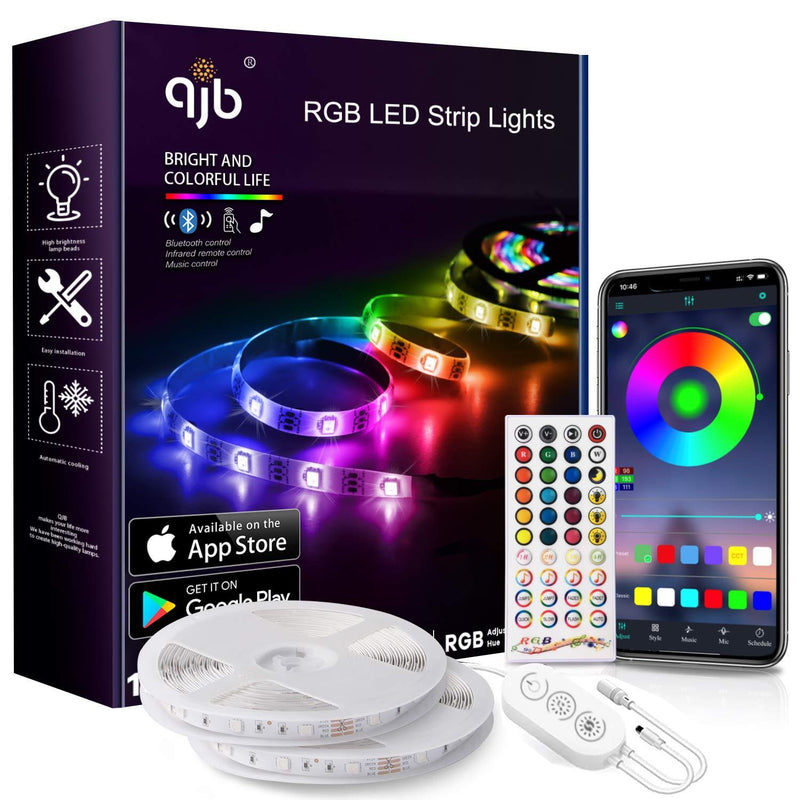 [AUSTRALIA] - QJB Led Strip Lights Bluetooth - 65.6Ft RGB 5050 Led Music Sync Color Changing Lights, App Controlled - for Bedroom 