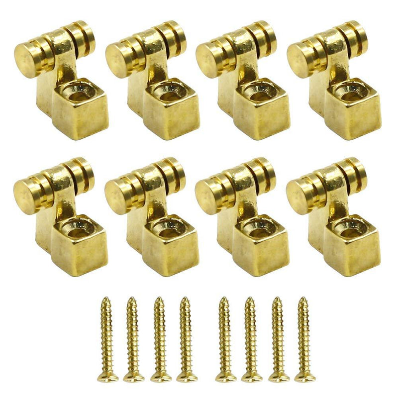 Hordion 8 Pcs Roller String Tree Guides Retaine for Strat Tele Style Electric Guitar with Mounting Screws, Gold