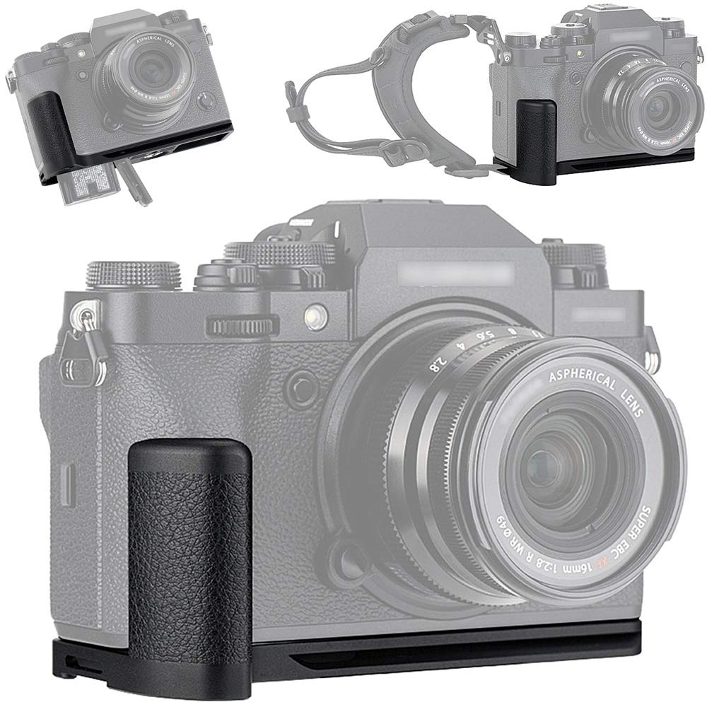 JJC Metal Hand Grip L Bracket for Fujifilm Fuji X-T4 XT4 Anti-Slip Holder, w/Battery Compartment Opening & Arca Swiss Type Quick Release Tripod Mount For Fujifilm X-T4