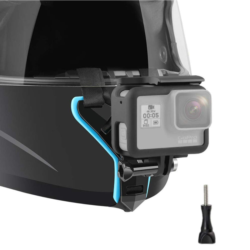 FunMax Helmet Mount Integrated Helmet Belt for Gopro Hero 10/9/8/7/6/5/Session DJI Osmo Action (Blue) Blue