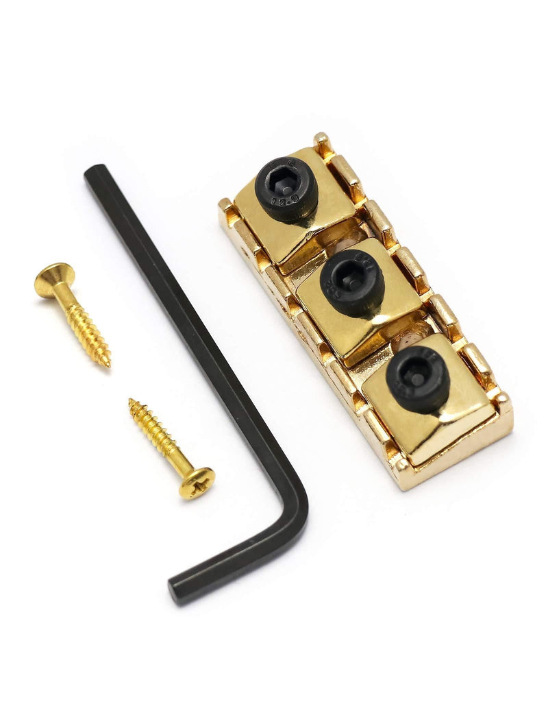 Holmer Electric Guitar String Locking Nut for Flord Rose Style Tremolo Bridge with Mounting Screws and Wrench (Gold) Gold