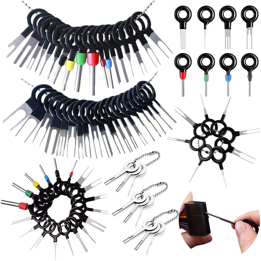 73pcs Terminal Removal Tool kit,Vignee Pins Terminals Puller Repair Removal Key Tools for Car,Pin Extractor Electrical Wiring Crimp Connectors Key kit,Extractor Connectors Depinning Tool Set