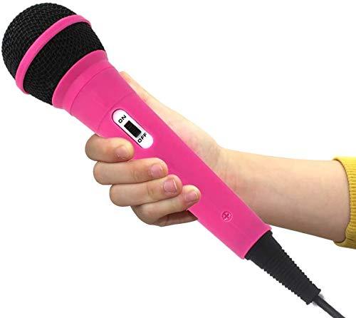 [AUSTRALIA] - Wired Karaoke Microphone Singing for Kids Handheld Dynamic Microphone Compatible with Children Machines Toy Girls Family Entertainment Birthday Party Classroom Use(Pink) 