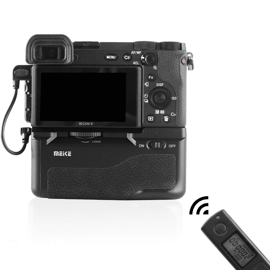 Meike MK-A6600 Pro Battery Grip Built-in Remote Controller Up to 100M to Control Shooting Vertical-Shooting Function for Sony A6600 Camera with Remote Control