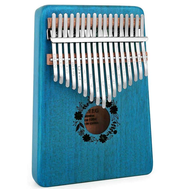 AUZEEG Kalimba 17 Keys, Portable Mbira Thumb Piano African Mahogany Wood Finger Musical Instrument with Study Instruction and Tune Hammer, Gifts for Kids Adults Beginners Professionals