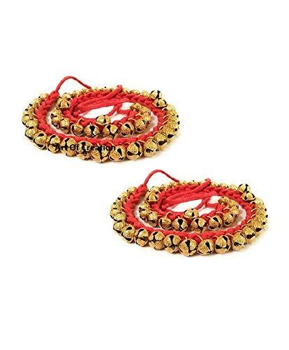 Art of Creation New Kathak Ghungroo Anklte Bells 50+50 Big In Red Cotton Cord Classical Dancers Musical Instrument Bharatnatayam Indian Traditional 100 Bells