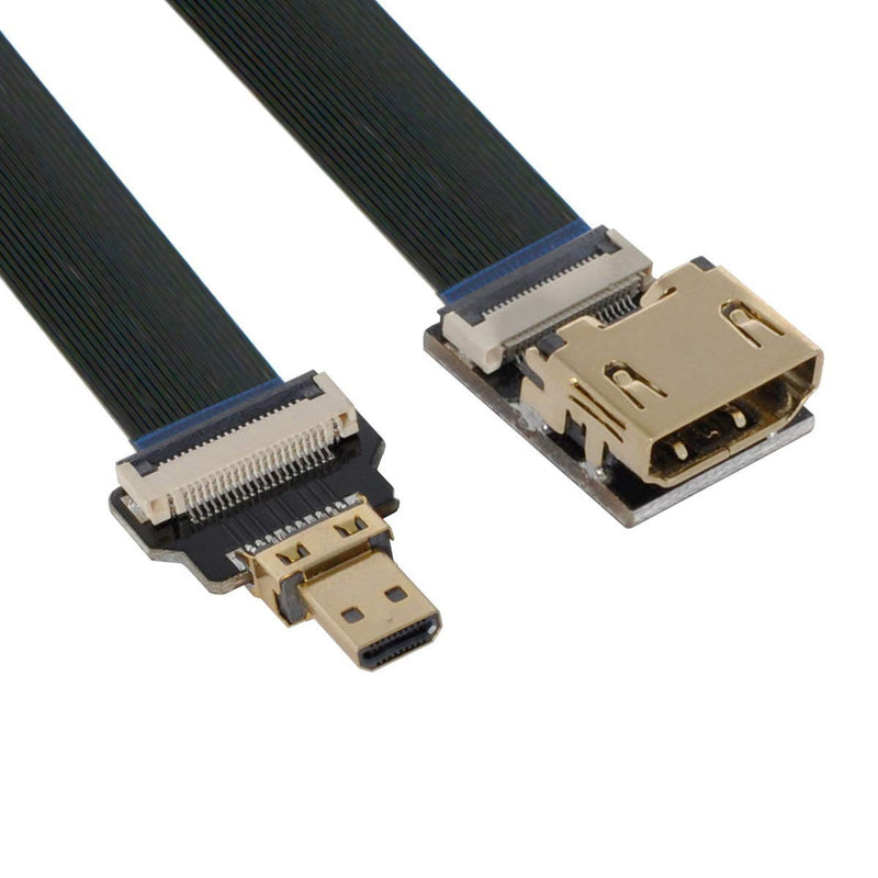 CY HDMI to Micro HDMI Cable CYFPV HDMI Female to Micro HDMI Male Extension FPC Flat Cable 1080P for FPV HDTV Multicopter Aerial Photography