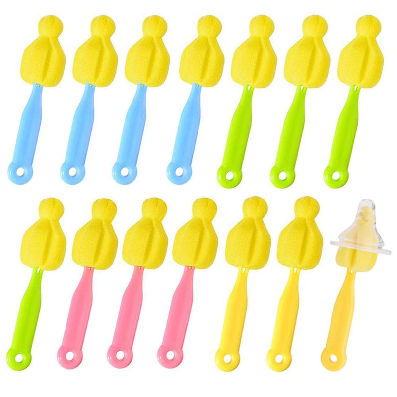 FAFAHOUSE 14 Pack Bottle Nipple Cleaner Sponge Brush for Standard Nipples Scrubber