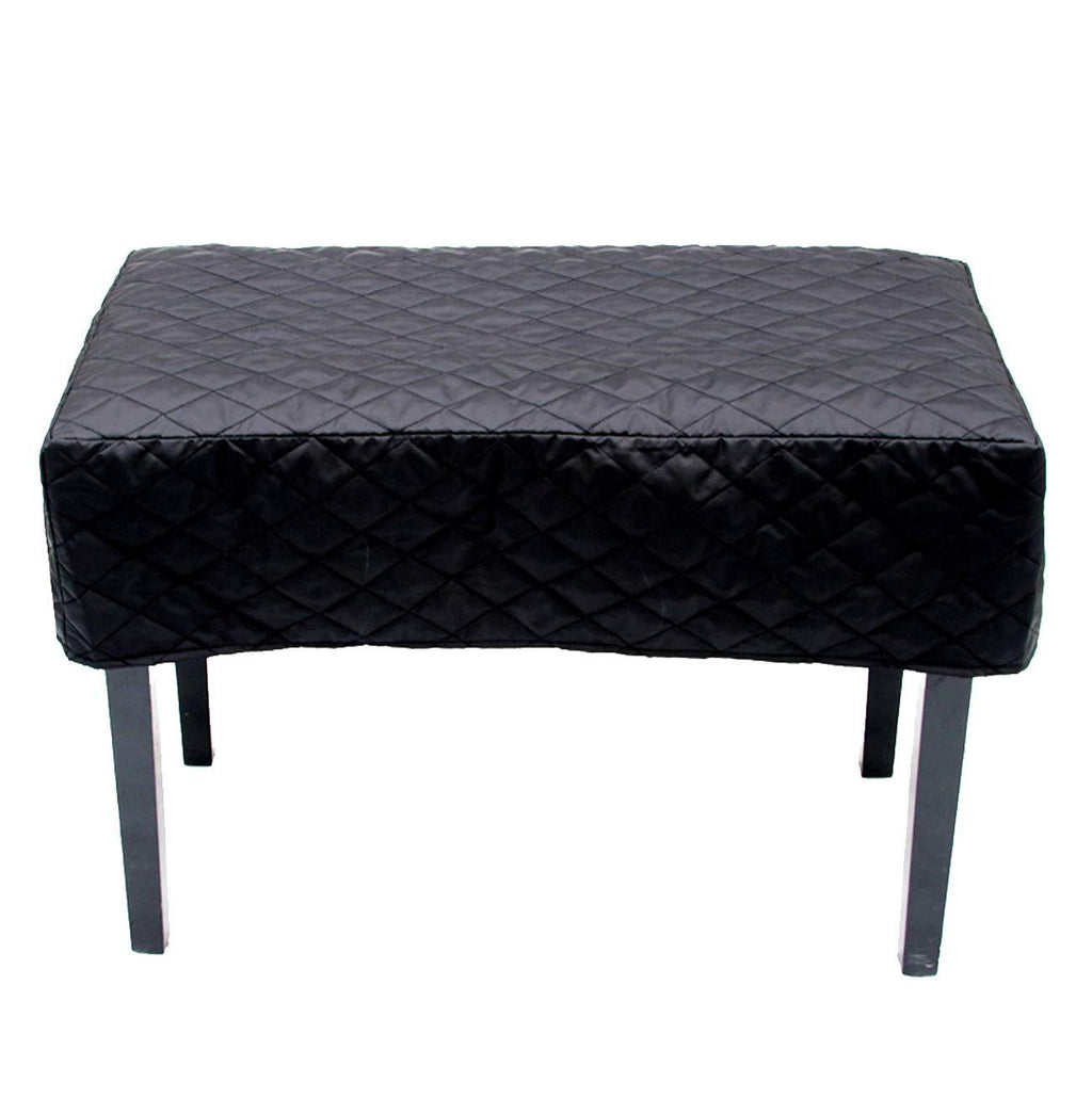 ESYUEL Piano Stool Single Chair Bench Cover with Quilted Diamond Pattern 22X14.2in for Piano Cover Bordered Dust Protective Cover (Single22inX14.2in, Black) Single22in*14.2in