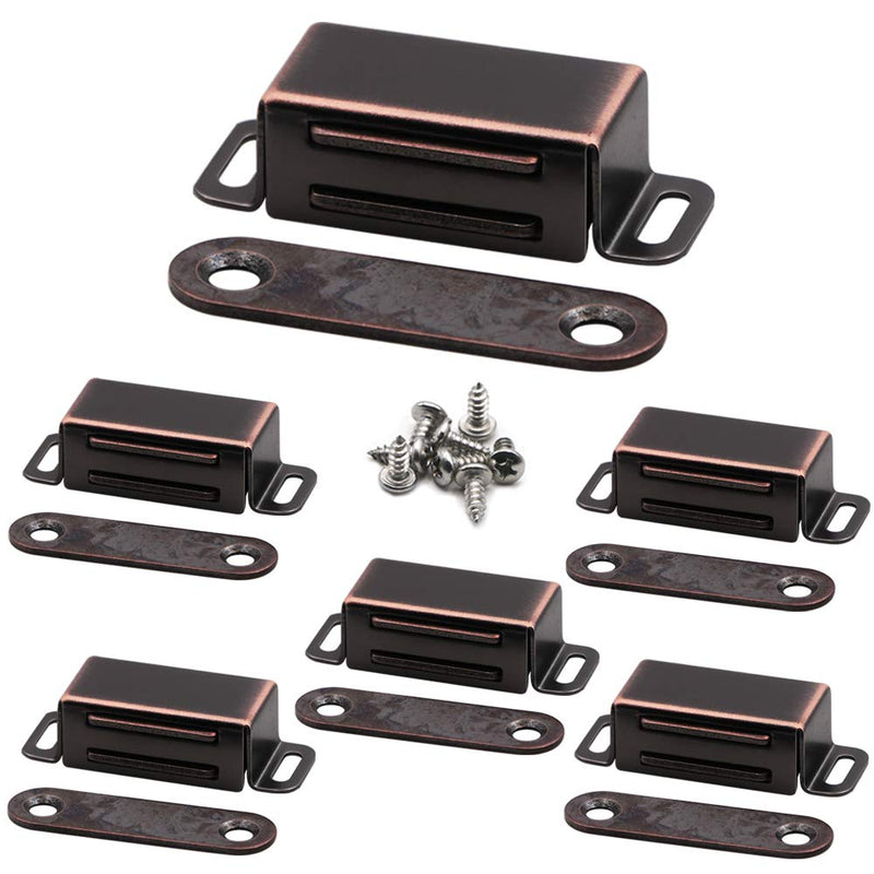 [AUSTRALIA] - Magnetic Door Catch, Heavy Duty Latch for Cabinets Shutter Closet Furniture Door, Stainless Steel Cabinet Catch, Oil Rubbed Bronze (6 Pack) 6 Pieces 