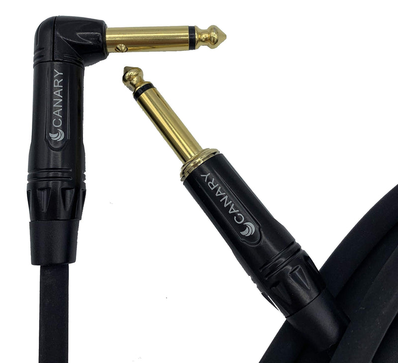 [AUSTRALIA] - Canary 20ft Premium Instrument Cable with Auto-Mute Switch - 1/4" Gold Straight to Right Angle Plugs 