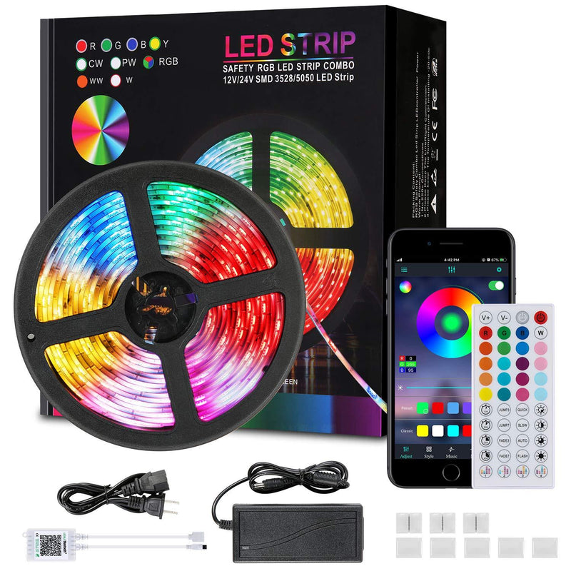 [AUSTRALIA] - efluky LED Strip Lights 16.4ft - Smart LED Light Strip Compatible with Alexa,Home Controlled by Smart APP for iOS and Android- Music Sync LED Lights for Bedroom Aesthetic, Room Black 