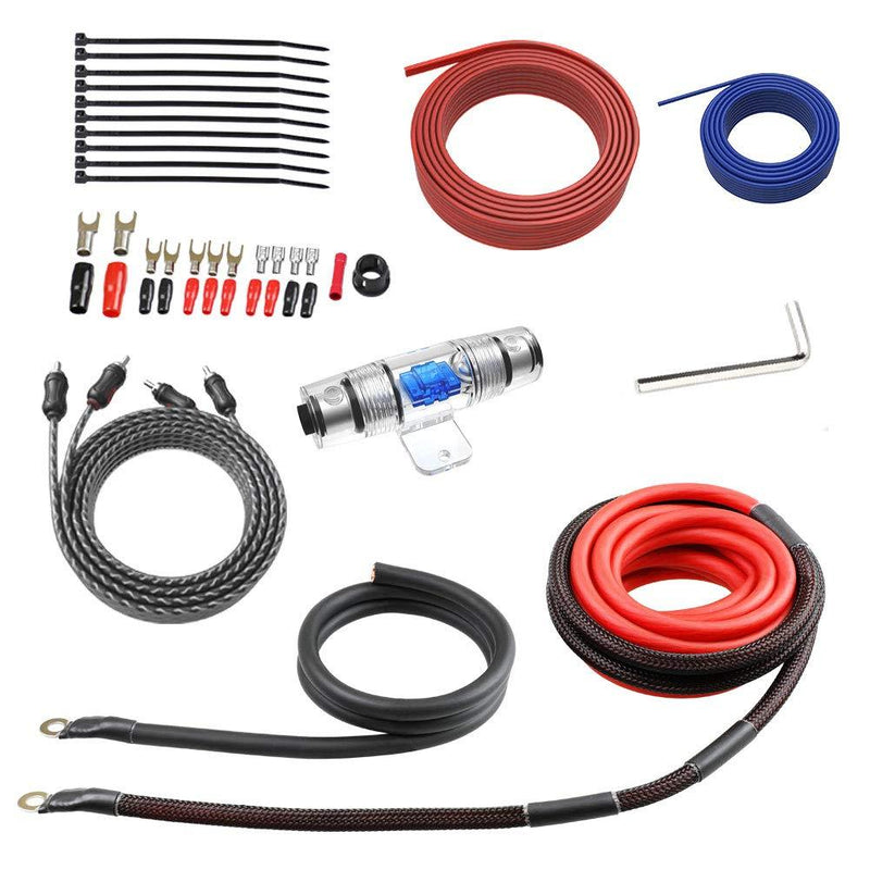 ROCKRIX Car Audio Wiring Kit - 8 Gauge 20 Ft Power Cable - Complete Audio Amplifier Installation & Wiring Kit