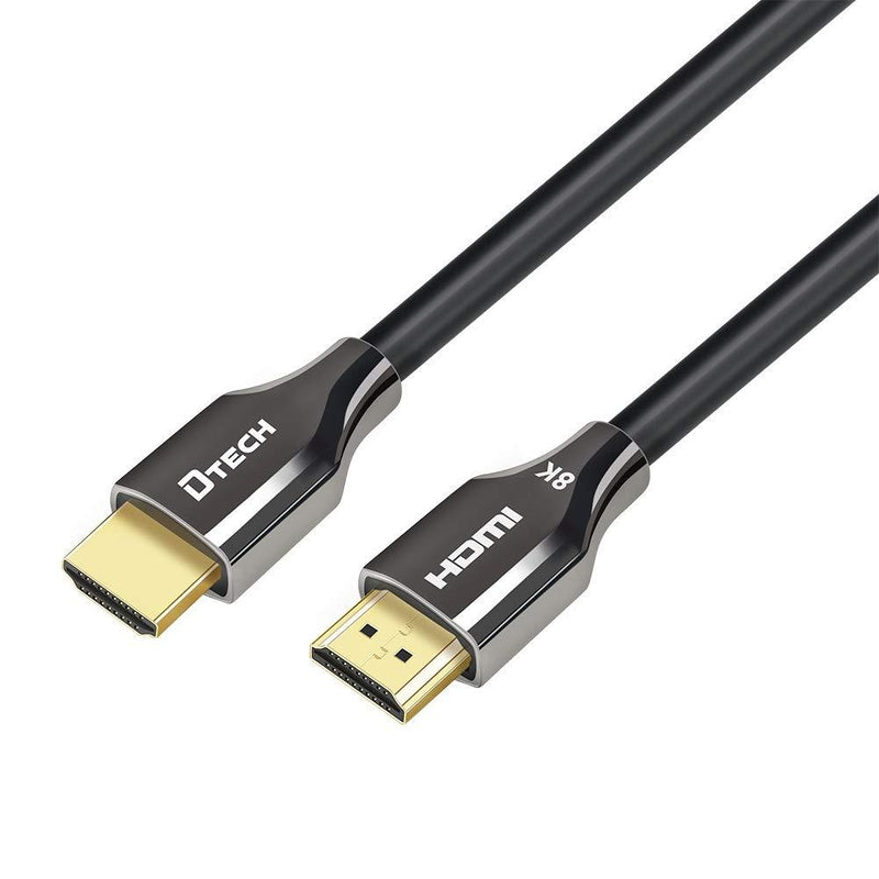 DTECH 6.5 ft 8K HDMI Cable Ultra HD 4K 120Hz 8K 60Hz HDR eARC 48 Gbps YUV 4:4:4 HDMI 2.1 Male to Male Cord for Monitor Computer Laptop (2 Meter, Black) 6.5ft/2m