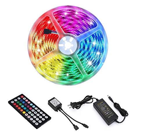 [AUSTRALIA] - 50ft/15M LED Strip Lights Kit,5050 SMD RGB Flexible Non-Waterproof LED Tape Lights with DC24V Power Supply 44Key IR Remote Controller for Indoors,Outdoors.Under Cabinet Lighting Bedroom,Living Room 