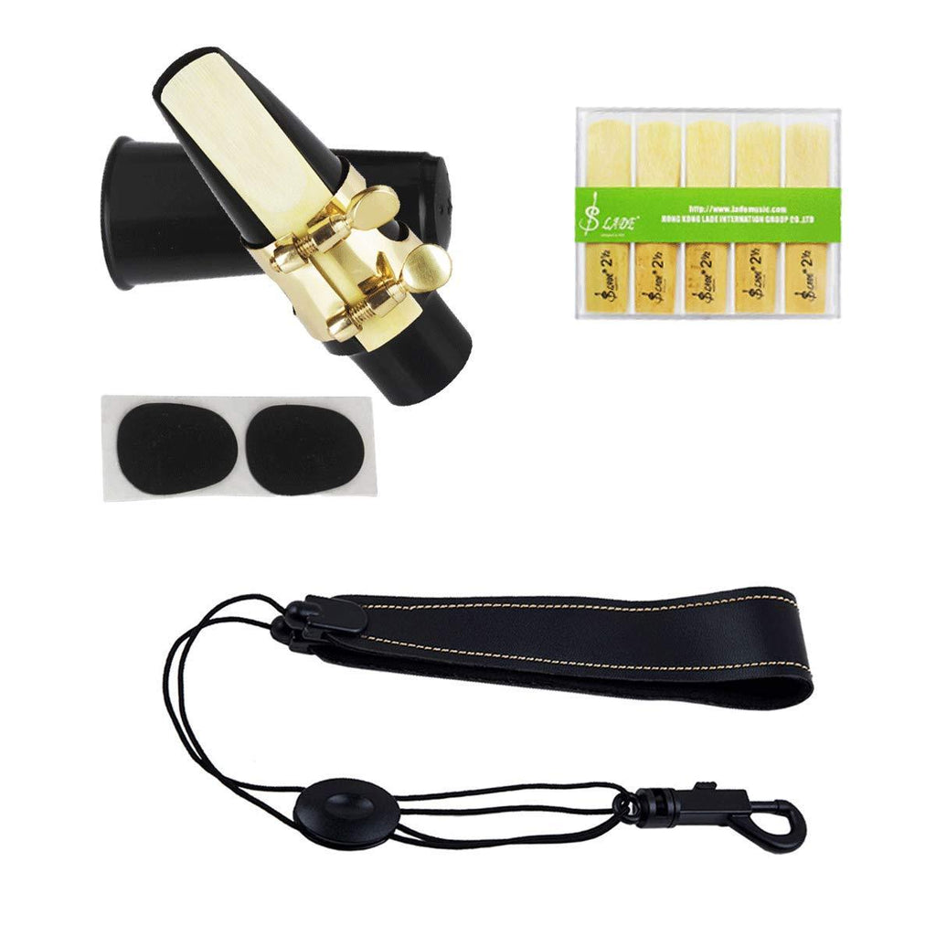 JYsun Alto Saxophone Mouthpiece Kit with Ligature Plastic Cap and 11pcs Alto Sax Reeds 1pc Alto Saxophone Belt