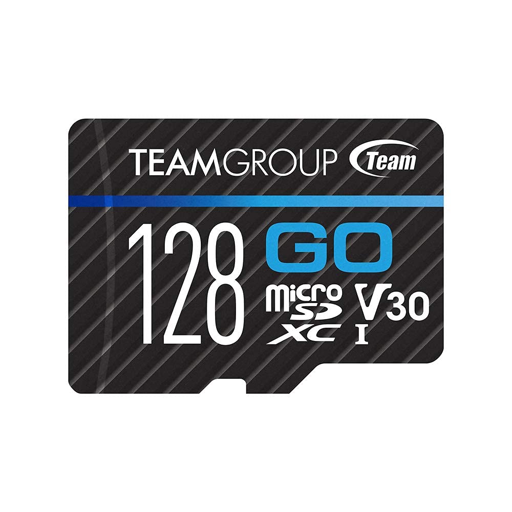 TEAMGROUP GO Card 128GB Micro SD Card for GoPro & Action Cameras, MicroSDXC UHS-I U3 V30 High Speed Flash Memory Card with Adapter for Outdoor, Sports, 4K Shooting TGUSDX128GU303 GO Card - 128GB