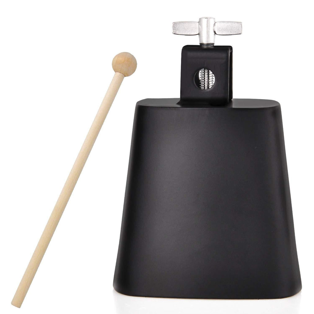 Eastrock 4 inch Metal Steel Cow Bell Noise Maker Cowbell Percussion Instrument with Handle Stick for Drum Set Kit Percussion 4”