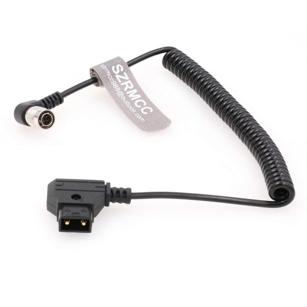 SZRMCC Anton-Bauer IDX D-Tap to Right Angle Hirose 4 pin Male Coiled Power Cable for Zaxcom Sound Devices 688 644 633