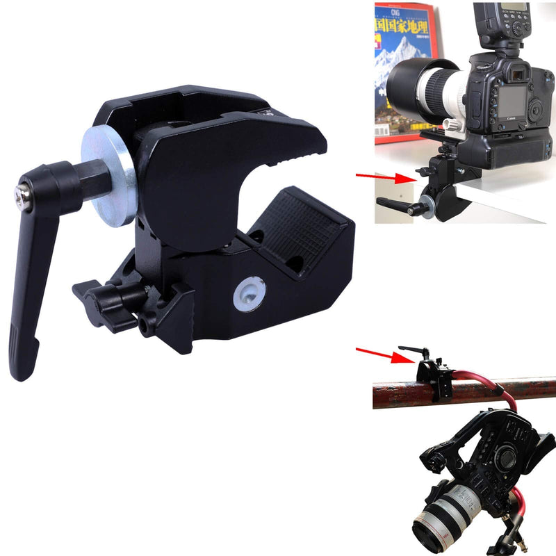 iShoot Super Strong Universal Metal Photo Photography Camera Crab Clamp Holder for 5cm Round Tubes Tripod Light Stand Boom & 3cm Square Tube Desk Bookshelf Wooden Board Clamp Holder for Cobra-shaped Arm