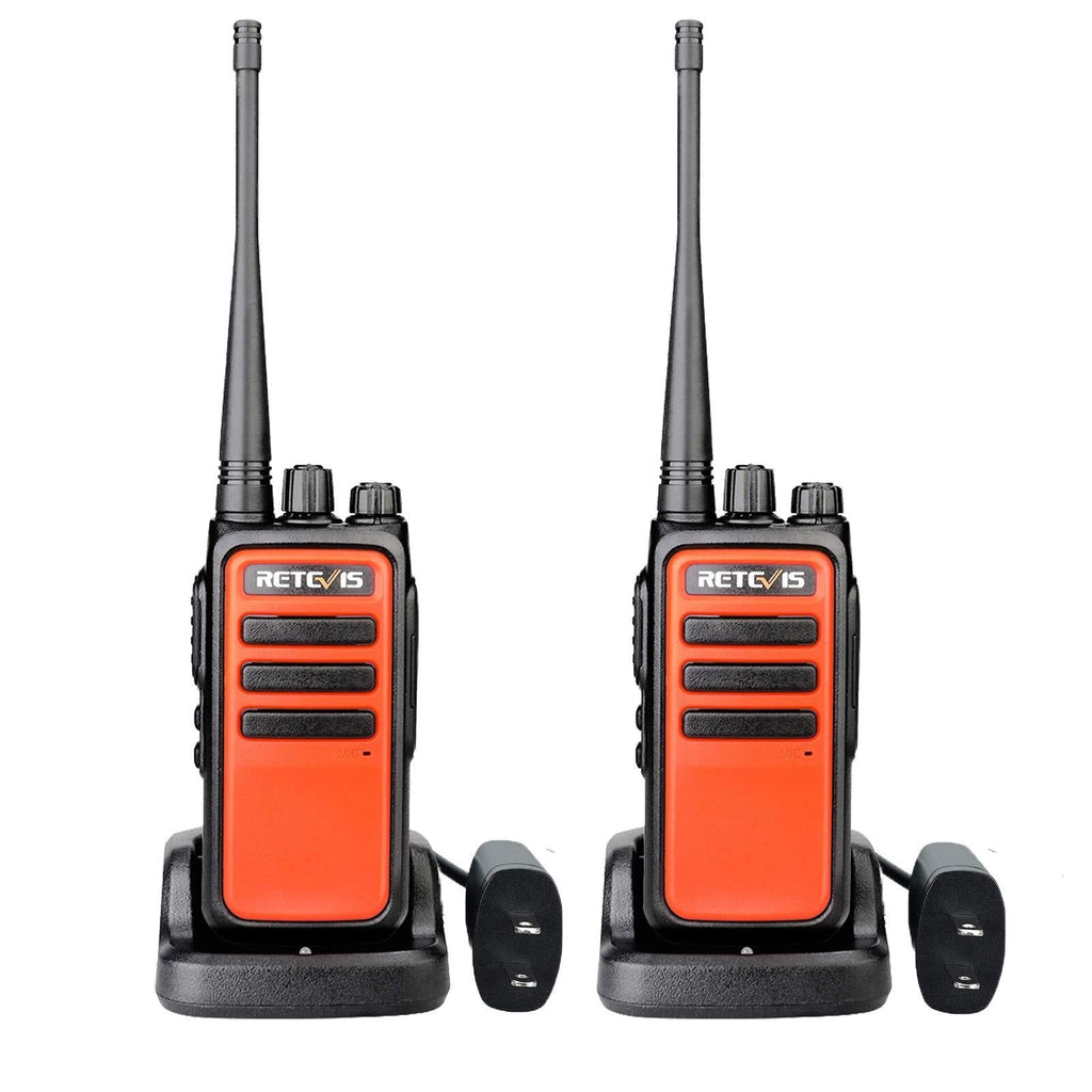Retevis RT66 Walkie Talkies Long Range,Durable 2 Way Radios for Adults,Compact Two Way radios with Charger,Orange Radio for Construction Site Miner Firefighter(2 Pack)