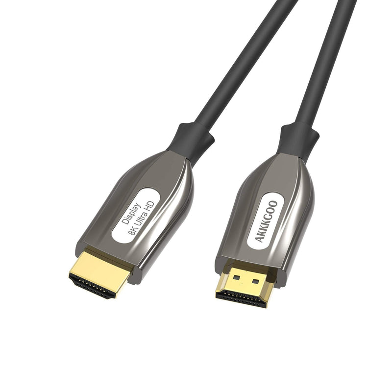 AKKKGOO 8K Fiber Optic HDMI Cable 33ft, Support 8K@60Hz, 4K@120Hz, 48Gbps, Dynamic HDR, 3D, eARC, Dolby Vision, HDCP2.2, 4:4:4, Compatible with PC PS4 SetTop Box HDTV Projector (10m) 33ft/10m