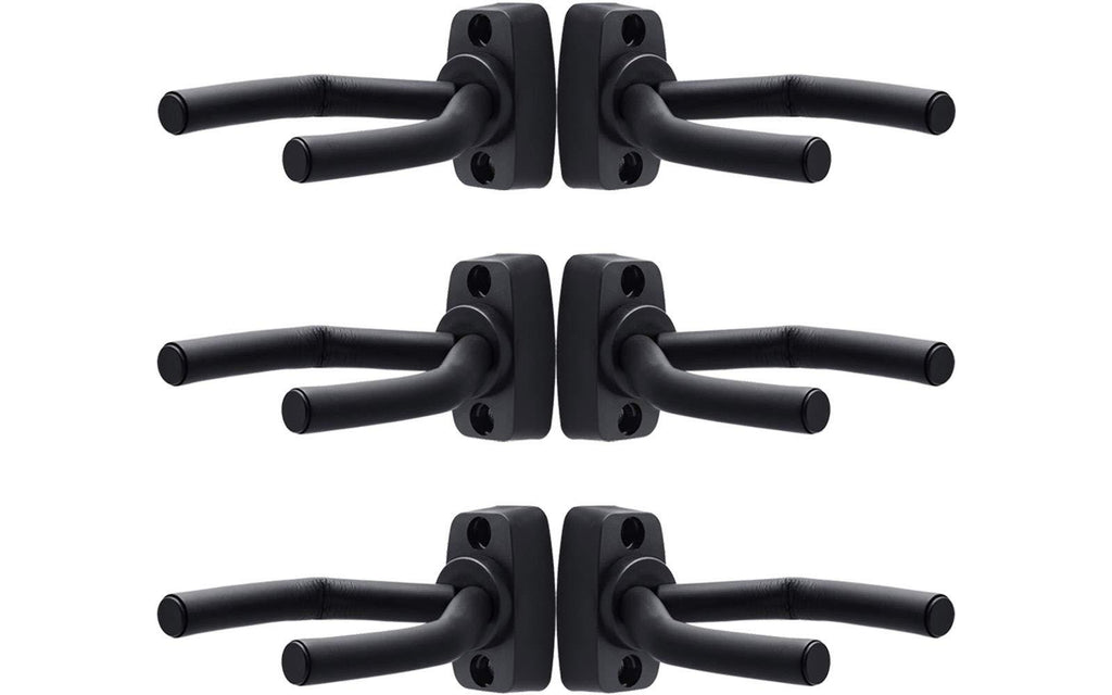 Guitar Wall Mount Hanger 6 Pack Guitar hook Holder Stand Black for Acoustic Electric Bass Guitars Ukulele and More Instruments