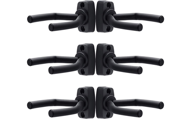 Guitar Wall Mount Hanger 6 Pack Guitar hook Holder Stand Black for Acoustic Electric Bass Guitars Ukulele and More Instruments