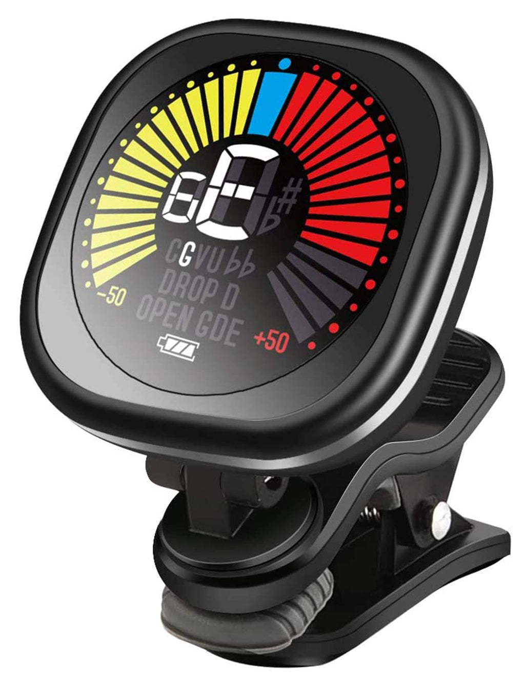 Guitar Tuner Rechargeable Clip On Tuner for Ukulele, Violin and Chromatic Tuning, Fast and Accurate, Easy to Use