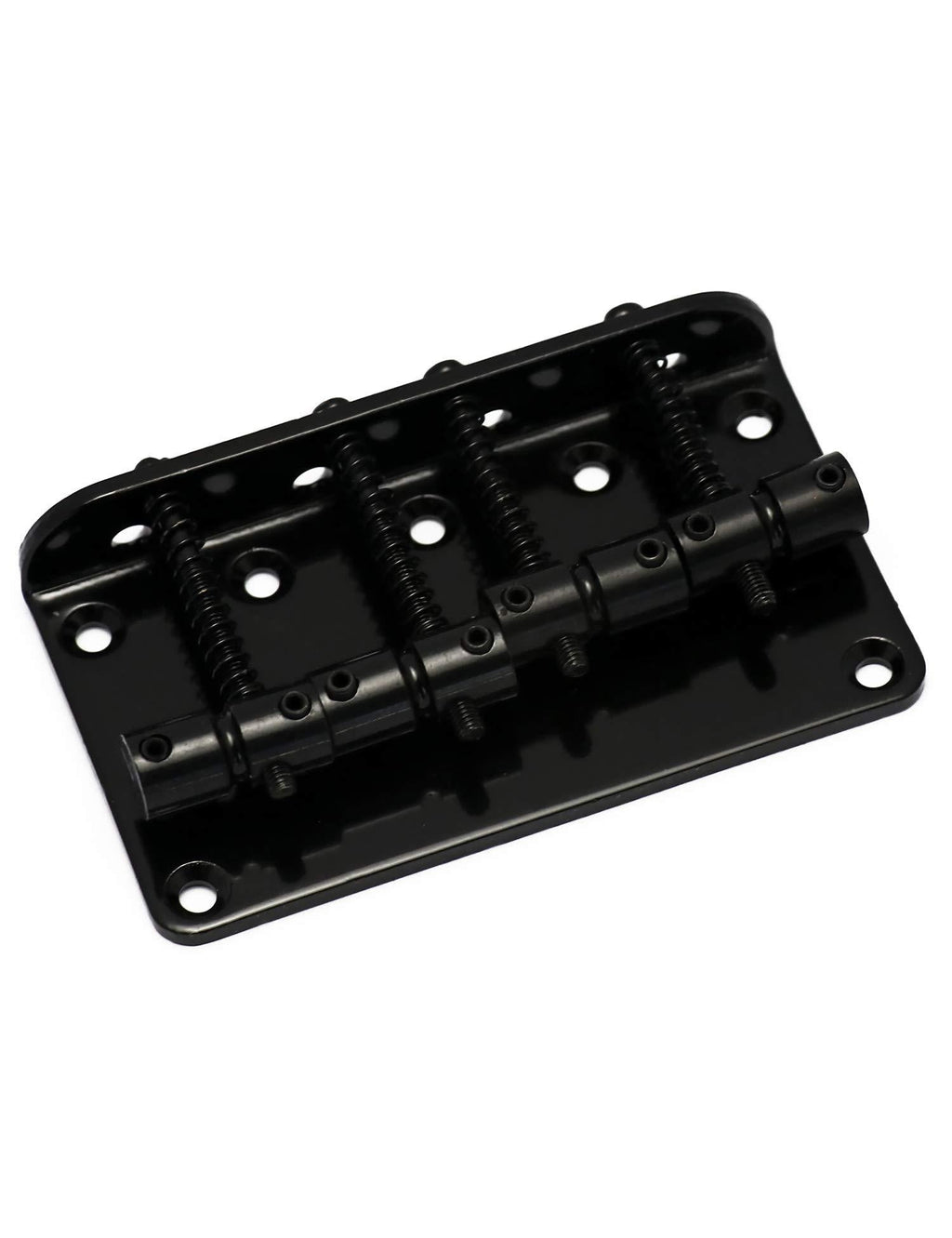 Metallor Hard Tail Fixed Bass Guitar Bridge Compatible with 4 string Jazz Bass or Precision Bass Style Bass Guitar Top Load Black.