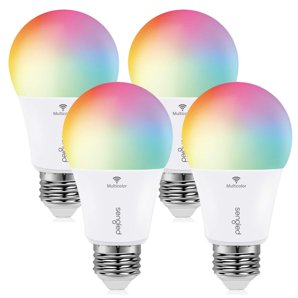 Sengled Smart Bulb, Color Changing Smart Bulbs Work with Alexa & Google Home, Alexa Light Bulb No Hub Required, A19 Multicolor WiFi Light Bulbs, High CRI>90, CEC Title 20, 60W Equivalent 800LM, 4 Pack